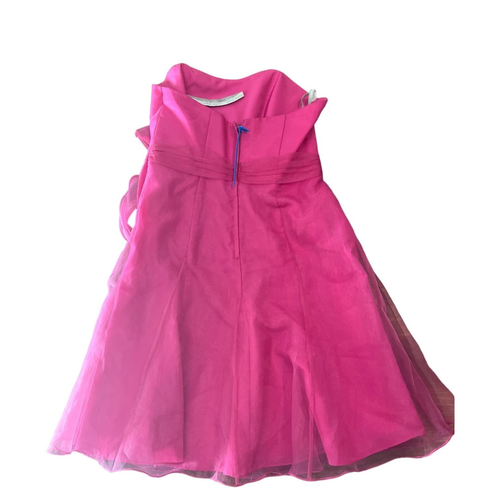 Alfred Angelo Dress Womens 12 Fuchsia Strapless Belted Bridesmaid Dress Formal